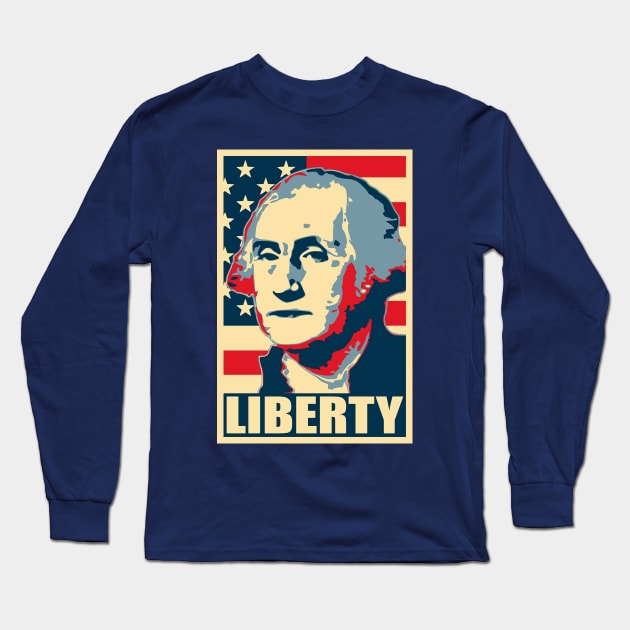 George Washington Liberty Long Sleeve T-Shirt by Nerd_art